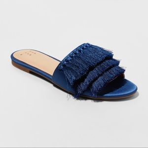 Women's Benetta Tassel Slide Sandals Blue-B1